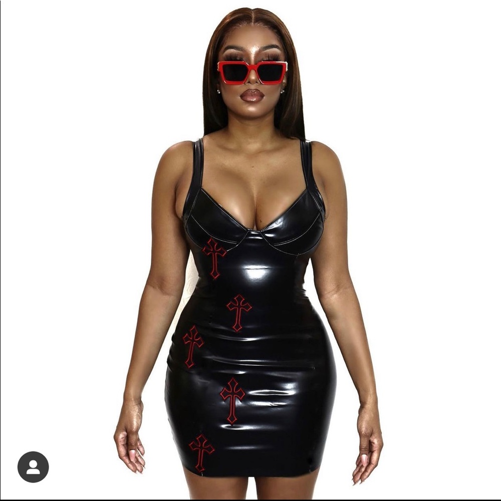 Black & Red Chrome Dress